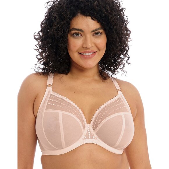 ELOMI Matilda Plunge Bra in Mesh Pearl Blush Feminine - Size 34L - Picture 1 of 15